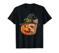 Yorkshire Terrier Pumpkin Jack O Lantern Halloween Men Women T-Shirt