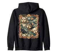 Yorkshire Terrier Puppies Flower Garden Zip Hoodie