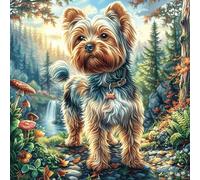 Yorkshire Terrier Puppy 100 Piece Premium Jigsaw Puzzle Adult Jigsaws Brain Training Hobby Home Decor Winter Gift Unique Shaped Eco Friendly Material 28x28cm
