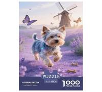 Yorkshire Terrier Puppy 1000 Pieces Jigsaw Puzzles For Adults Challenging Game Stress Relieving Entertainment Cultivate The Spirit of Teamwork for The Whole for Women, Gifts for Men 38x