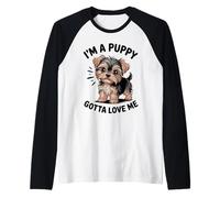 Yorkshire Terrier Puppy Dog Dogs Puppies Kids Raglan Baseball Tee