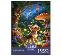 Yorkshire Terrier Puppy Jigsaw Puzzles for Adult Challenging Puzzle Games Difficult Challenges 1000 Pieces Difficult Hard Jigsaw Puzzles for Man And Woman with Letters on Back 70x50cm/1000pcs