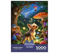Yorkshire Terrier Puppy Jigsaw Puzzles for Adult Difficult Challenges 1000 Piece Difficult Hard Jigsaw Puzzles for Man And Woman with Letters on Back 38x26cm/1000pcs