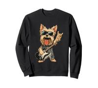 Yorkshire Terrier Rock Dog Music Lover Graphic Playful Sharp Sweatshirt