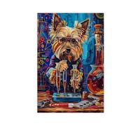 Yorkshire Terrier Scientist Poster Canvas Poster Bedroom Decor Landscape Office Room Decor Gift 08x12inch(20x30cm)