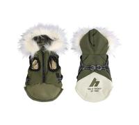 Yorkshire Terrier Shiba Inu Bulldog Pomeranian Poodle Down Jacket Windproof Waterproof Pet Snow Cold Hooded Jacket,Green,3XL