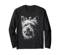 Yorkshire Terrier Smoking Cigarette Vintage Yorkie Joke Meme Long Sleeve T-Shirt