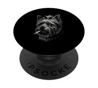 Yorkshire Terrier Smoking Cigarette Vintage Yorkie Joke Meme PopSockets Adhesive PopGrip