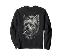 Yorkshire Terrier Smoking Cigarette Vintage Yorkie Joke Meme Sweatshirt