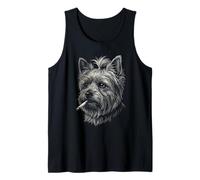 Yorkshire Terrier Smoking Cigarette Vintage Yorkie Joke Meme Tank Top