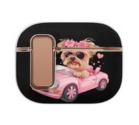 Yorkshire Terrier Sports Car Headphone Case Compatible with Airpod Pro 2 Protective Cover Cute Hard Case