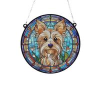 Yorkshire Terrier Stained Glass Effect Suncatcher Gift for Dog Lovers - 13cm