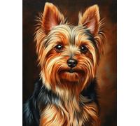 Yorkshire Terrier Stamped Cross Stitch Kits for Beginners Adults - Preprinted 11CT Easy Pattern Needlepoint Kits, Arts and Crafts for Home Decor (11.8x15.7inch) A172