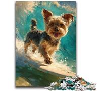 Yorkshire Terrier Surfing 2000 Pieces Jigsaw Puzzles For Teens And Adults,Toys Educational Games Stress Relieving Wishlist with Santa Claus (70X100cm)
