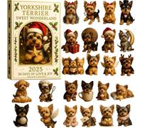 Yorkshire Terrier Sweet Wonderland 2025 Advent Calendar, 24 Days of Festive Surprises Dog Ornaments, 2d Acrylic Dog Ornaments, Christmas Countdown Décor, Holiday Collectible (#1pc)