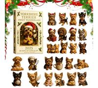 Yorkshire Terrier Sweet Wonderland Advent Calendar 2025, 2D Acrylic Cute Canine-Themed Treats & Toys, 24 Days of Yorkie Surprises Countdown Calendar, for Dog Lovers & Collectors (#1pc)