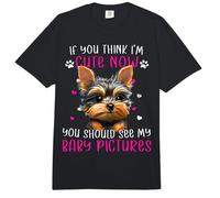Yorkshire Terrier Teacup Puppy Think I'm Cute Teacup Yorkie Comfort Colors Adult Heavyweight T-Shirt