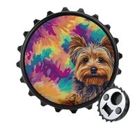 Yorkshire Terrier Tie Dye Background Beer Bottle Opener Magnetic Fridge Magnet Sticker for Home Bar Accessories