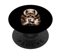 Yorkshire Terrier Under Moon Waterfall Night PopSockets Adhesive PopGrip