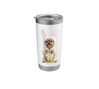 Yorkshire Terrier Wearing Easter Bunny Funny Costume Stainless Steel Insulated Tumbler