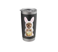 Yorkshire Terrier Wearing Easter Bunny Funny Costume Stainless Steel Insulated Tumbler