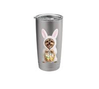Yorkshire Terrier Wearing Easter Bunny Funny Cute Costume Stainless Steel Insulated Tumbler