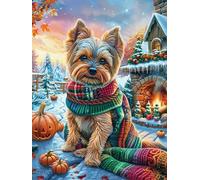 Yorkshire Terrier with Scarf 500 Piece Jigsaw Puzzle for Adults Teens Mitos Cuento De Hadas Laundry Room Decor Boredom Buster Colourful Artwork Great Gift for 500 PCS