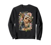Yorkshire Terrier Yorkie Dog Flowers Floral Sweatshirt