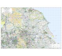 Yorkshire & The Humber Wall Map (119 x 82 cm) - Large Detailed Regional Map | Leeds, York, Hull & Sheffield | 1:210,000 Scale | Colour Road Network & Transport Reference Map