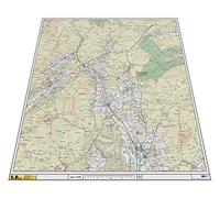 Yorkshire Three Peaks flat laminated wall map ~ Printed from rescaled OS Explorer data