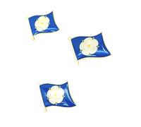 Yorkshire White Rose Blue County York Metal Enamel Flag Pin Badge Pack of 3