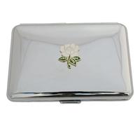 Yorkshire White Rose Cigarette Tin Chrome Plated Steel Medium or Large Free Engraving cc 493