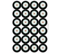 Yorkshire White Rose Circular Matt Paper Stickers A4 Sheet of 24 (Each Sticker is 45mm Diameter)