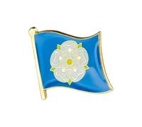Yorkshire White Rose County Flag Lapel Pin Badge - English Regional Emblem Enamel Brooch - Sturdy Metal with Butterfly Clutch Back - Patriotic UK Accessory - Size: 1.6cm x 1.9cm