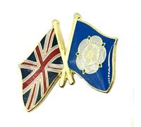Yorkshire York White Rose United Kingdom UK Union Jack Friendship Metal Enamel Country Flags Pin Badge