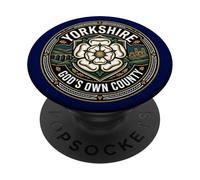 Yorkshire Yorkshireman Lass Man England UK Born Bred PopSockets Adhesive PopGrip