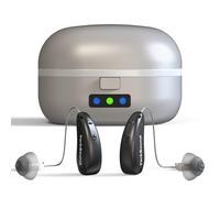 YorkSound Rechargeable BTE Hearing Aids for Seniors, 16 Channel Digital Amplifier with Noise Cancellation, Easy to Use OTC Hearing Aid, Hear Clear Sound and Premium Comfort Design（Black）