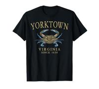 Yorktown Virginia Blue Claw Crab Since 1630 Tan Letters T-Shirt