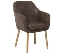 Dining Chair YORKVILLE Faux Leather Dark Brown