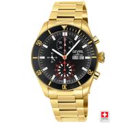 Yorkville Chronograph 48628B Swiss Automatic ETA 7750 Watch Gevril Gold One Size
