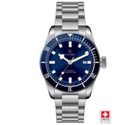 Yorkville Swiss Automatic SW200 Blue Dial Stainless Steel Watch Gevril Silver One Size