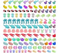 Yornoli 150 Pcs Mini Resin Animals - Tiny Glow in the Dark Figurines, 19 Styles Resin Animals Mixed Ideal for Fairy Garden Decor, DIY Crafts & Party Favors (Random Color)