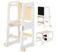Yornoli 3-in-1 Tots Standing Tower，Toddler Kitchen Helper Step Stool, White
