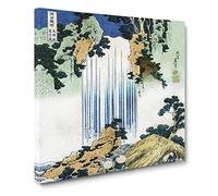 Yoro Waterfall in Mino Province by Katsushika Hokusai Asian Japanese Canvas Wall Art Print Ready to Hang, Framed Picture for Living Room Bedroom Home Office Décor, 20x20 Inch (50x50 cm)