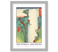 Yoro Waterfall Mino Province Utagawa Hiroshige Japan Woodblock Classic Collection Artwork Framed Wall Art Print A4 Artery8 Light Grey One Size