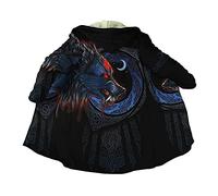 YOROOW-OUTDOOR Viking Tattoo Hooded Coat for Men, Norse Mythology Faux Cashmere Cloak Winter Warm Parka Jacket,Viking Wolf,L