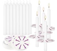 YOROXRG 100 Pcs White Unscented Taper Candle with Drip Protectors, Church Candles, Vigil Candles, Shabbat Candles, Prayer Candles, 5 Inch
