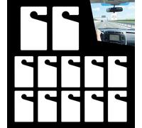 yorpyep 12 PCS Blank Parking Permit Hang Tag, DIY Handwritten Information Reusable and Wipeable Parking Sign for Car Rearview Mirror, Acrylic Anti-damage Hanging Pass Placards, for Most Cars (White)