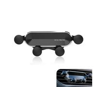 yorpyep Car Air Vent Phone Holder, Anti-Shake Adjustable Angle Navigation Bracket, Automatic Clamping Retractable Bracket with Silicone Protective Pad, for Most Cars Portable Mini Mount (Black)