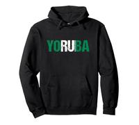 Yoruba Nigeria Pullover Hoodie, Adult Unisex, Black, Medium
